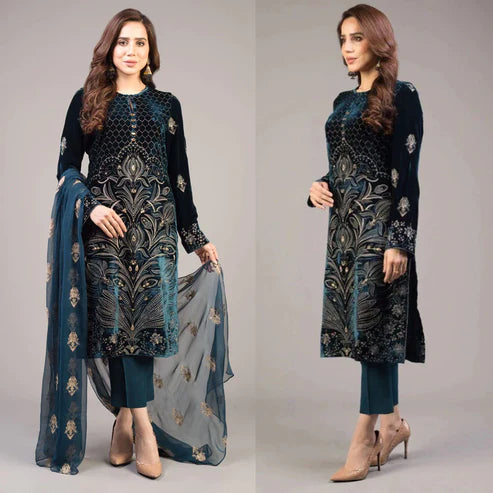 3 PIECE - EMBROIDERED UNSTITCHED LAWN SUIT