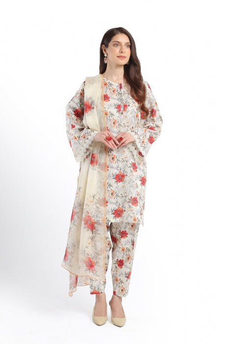 3 PIECE - PRINTED UNSTITCHED LAWN SUIT