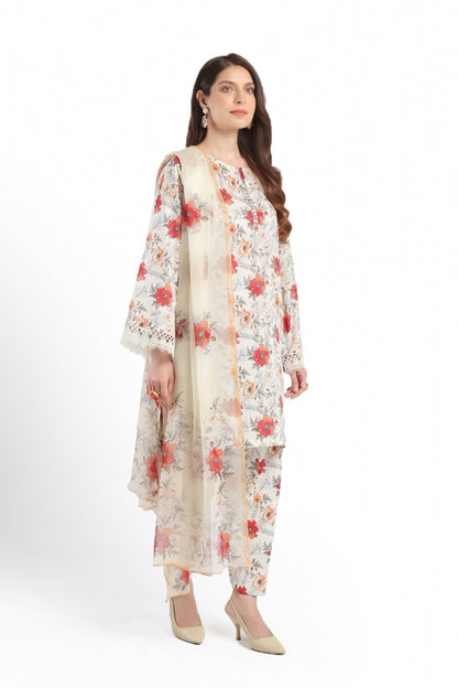 3 PIECE - PRINTED UNSTITCHED LAWN SUIT